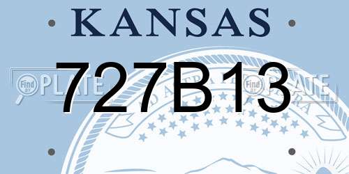 727B13 Kansas License Plate
