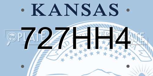 727HH4 Kansas License Plate
