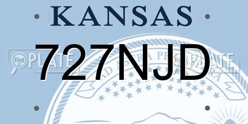 727NJD Kansas License Plate
