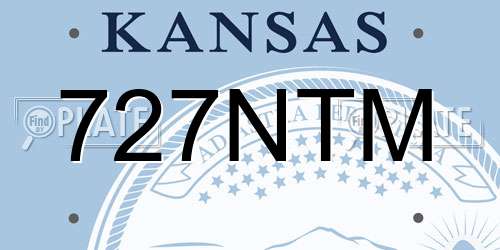 727NTM Kansas License Plate