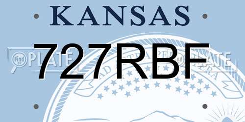 727RBF Kansas License Plate