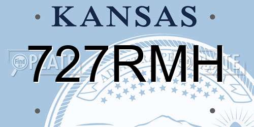 727RMH Kansas License Plate