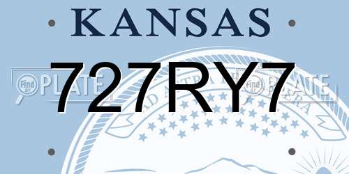 727RY7 Kansas License Plate
