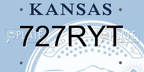 727RYT Kansas License Plate