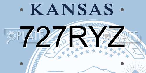 727RYZ Kansas License Plate
