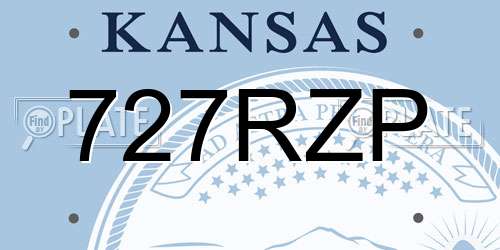 727RZP Kansas License Plate