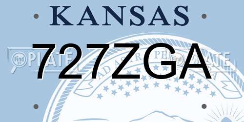 727ZGA Kansas License Plate