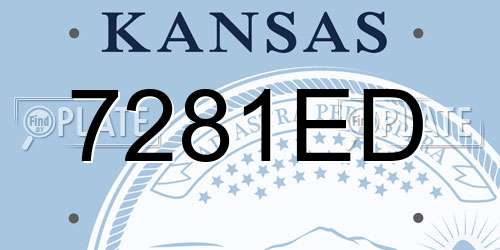 7281ED Kansas License Plate