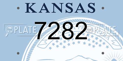 7282 Kansas License Plate