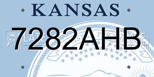 7282AHB Kansas License Plate
