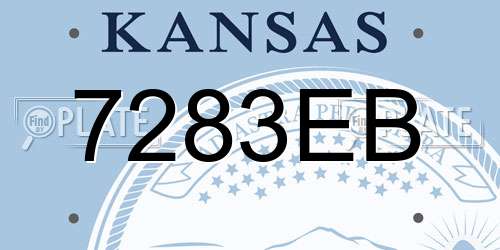 7283EB Kansas License Plate