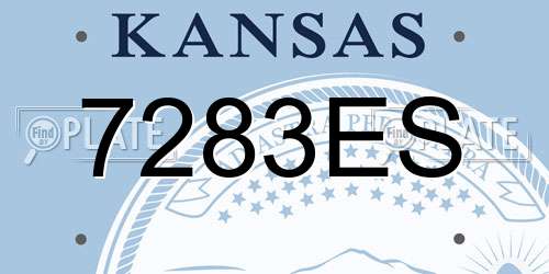 7283ES Kansas License Plate