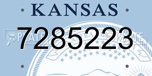 7285223 Kansas License Plate