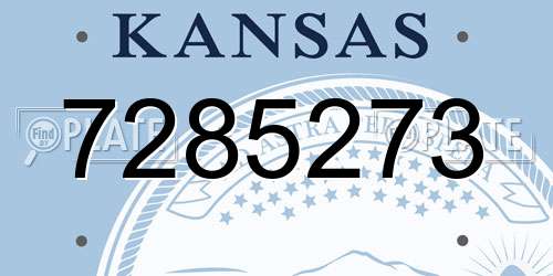7285273 Kansas License Plate