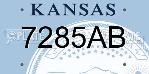 7285AB Kansas License Plate