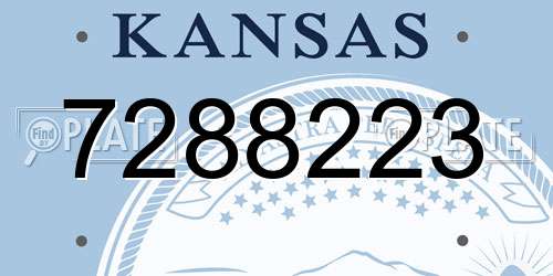 7288223 Kansas License Plate