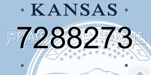 7288273 Kansas License Plate