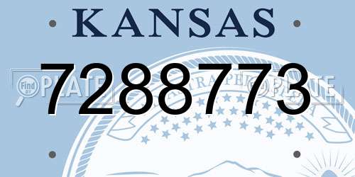 7288773 Kansas License Plate