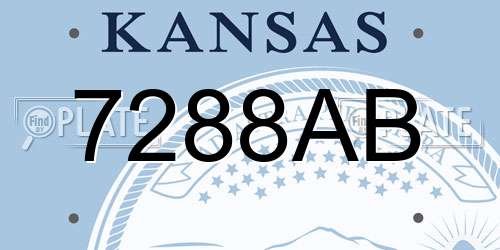 7288AB Kansas License Plate