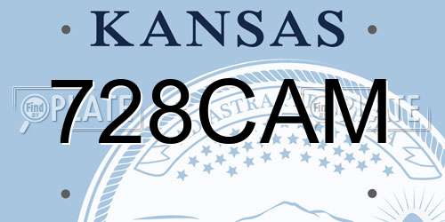 728CAM Kansas License Plate