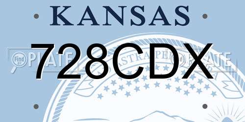 728CDX Kansas License Plate