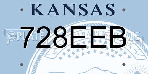 728EEB Kansas License Plate