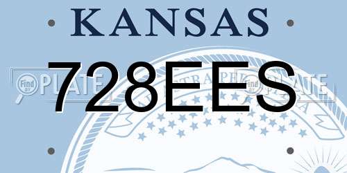 728EES Kansas License Plate