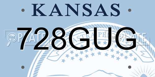 728GUG Kansas License Plate