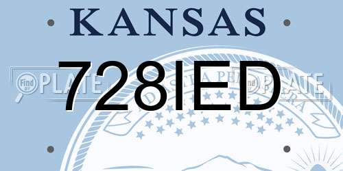 728IED Kansas License Plate