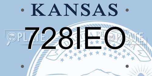 728IEO Kansas License Plate