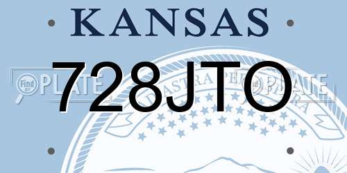 728JTO Kansas License Plate
