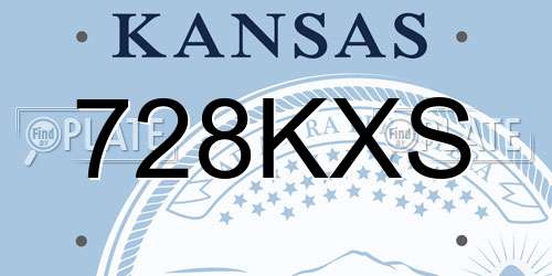 728KXS Kansas License Plate