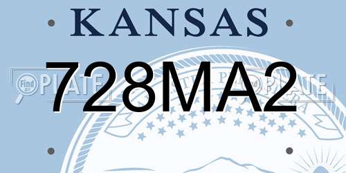728MA2 Kansas License Plate