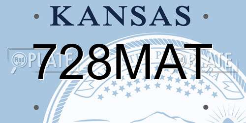 728MAT Kansas License Plate