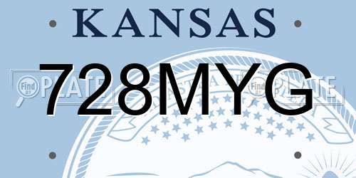 728MYG Kansas License Plate