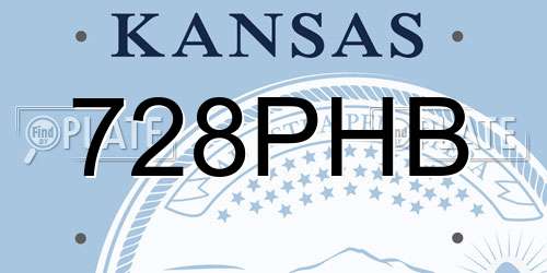 728PHB Kansas License Plate