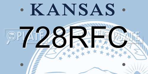 728RFC Kansas License Plate
