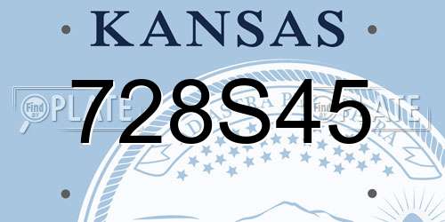 728S45 Kansas License Plate