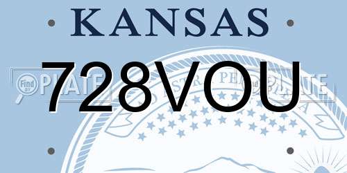 728VOU Kansas License Plate