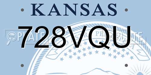 728VQU Kansas License Plate