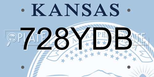 728YDB Kansas License Plate