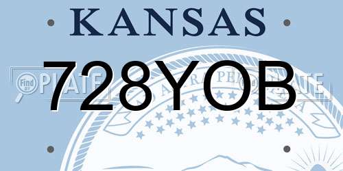 728YOB Kansas License Plate