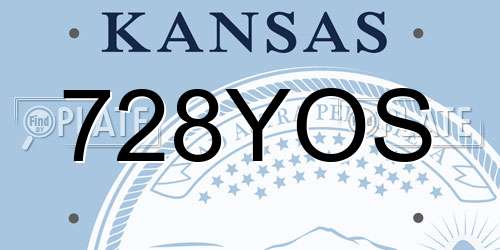 728YOS Kansas License Plate