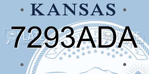 7293ADA Kansas License Plate
