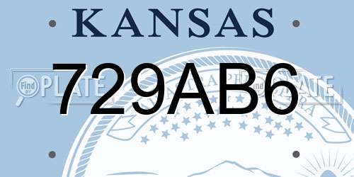 729AB6 Kansas License Plate