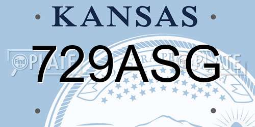 729ASG Kansas License Plate