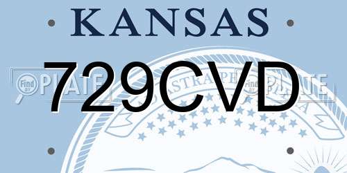 729CVD Kansas License Plate