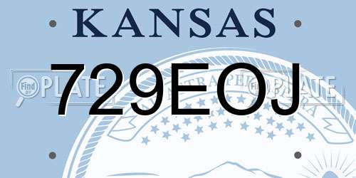 729EOJ Kansas License Plate