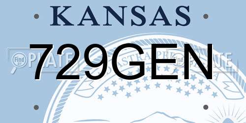 729GEN Kansas License Plate