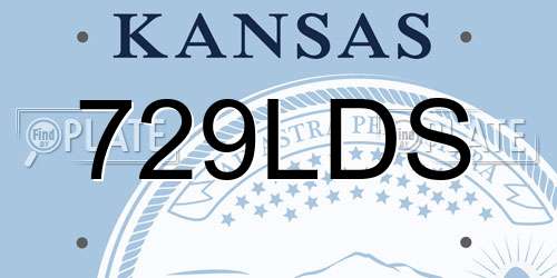 729LDS Kansas License Plate